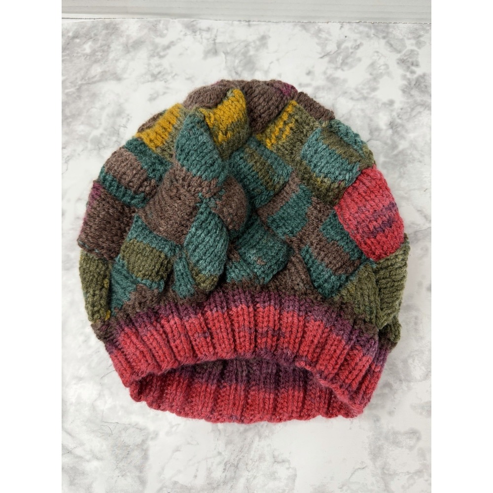 Chunky Cable Knit Cozy Winter Handmade Y2K Vintage Beanie Cap Hat 90's Boho Vibe - Picture 6 of 10